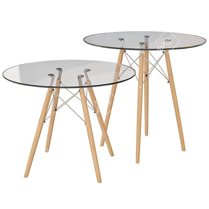 Modern Woodville PT-151 Eames: Stylish and Versatile Table 3D model image 1