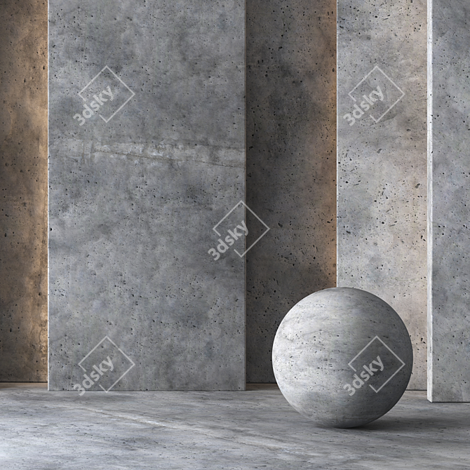 Seamless Concrete Texture 8K 3D model image 1