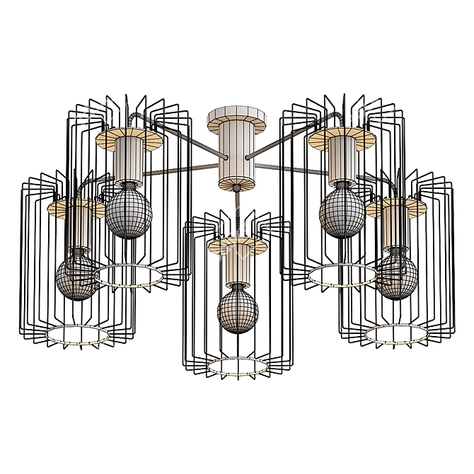 Rivoli Elke: Stunning Ceiling Chandelier 3D model image 2