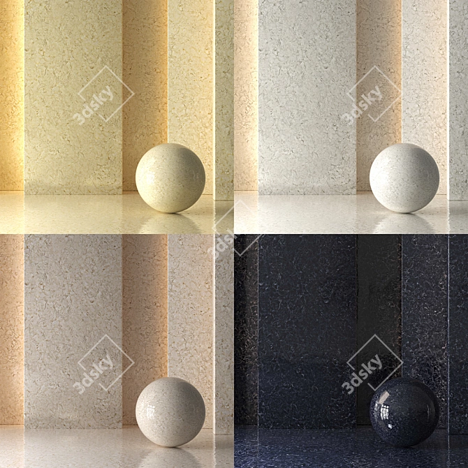 Elegant Marble Material Set 3D model image 2
