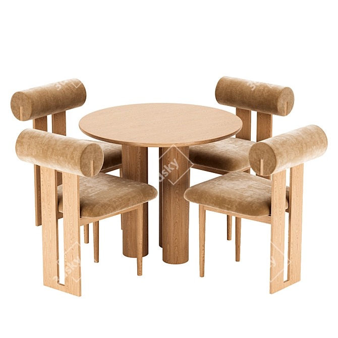 Hippo Chair Dining Set 3D model image 2