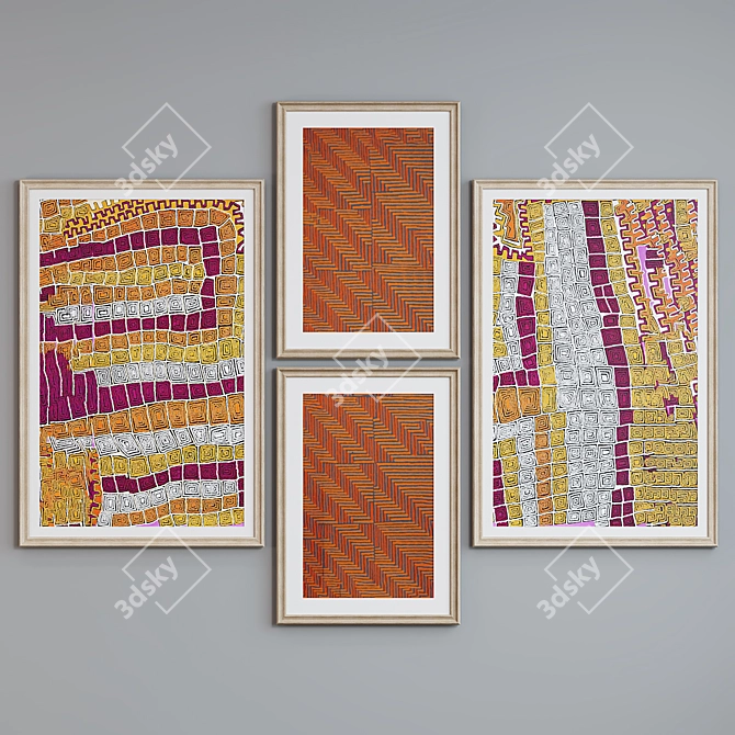 Modern Abstract Picture Frame Set 3D model image 2