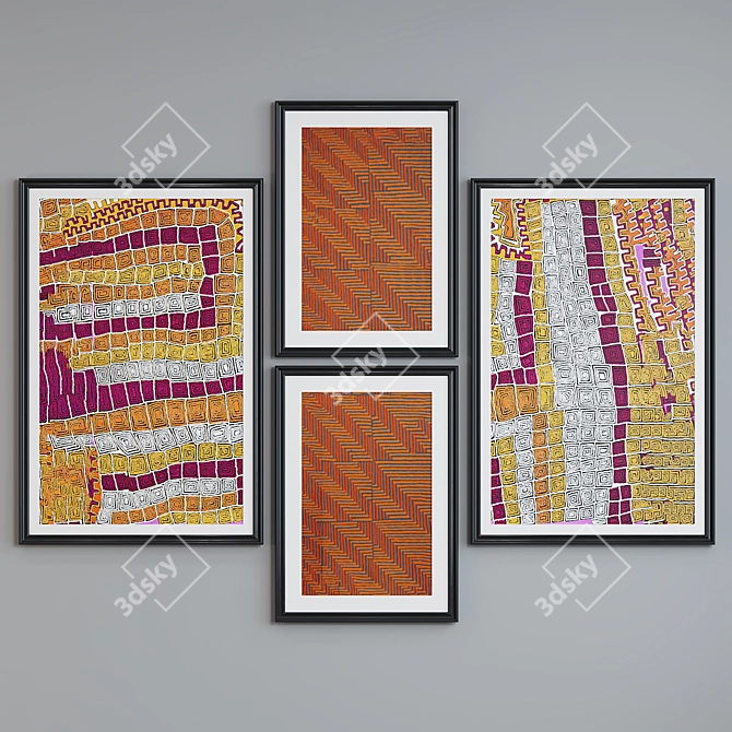 Modern Abstract Picture Frame Set 3D model image 4