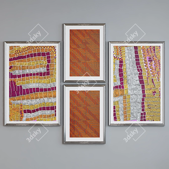 Modern Abstract Picture Frame Set 3D model image 5