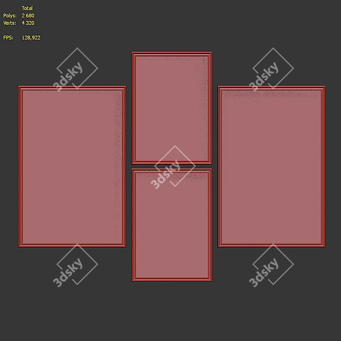 Modern Abstract Picture Frame Set 3D model image 7