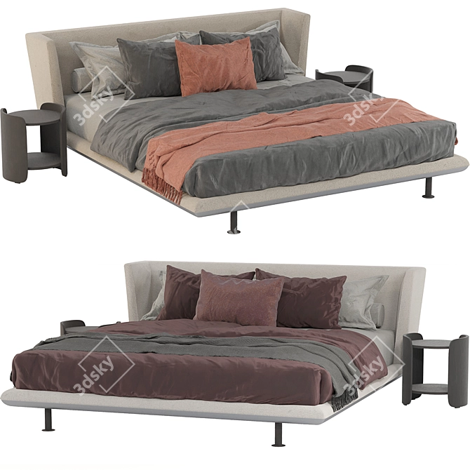 B&B Italia Noonu Bed: Modern Italian Luxury 3D model image 1