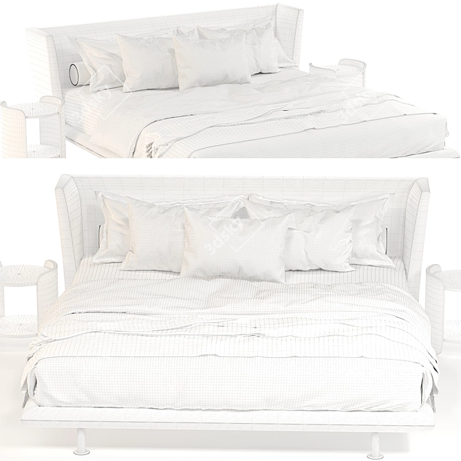 B&B Italia Noonu Bed: Modern Italian Luxury 3D model image 4