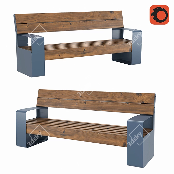 Coastal MCD Bench | Versatile Design 3D model image 1