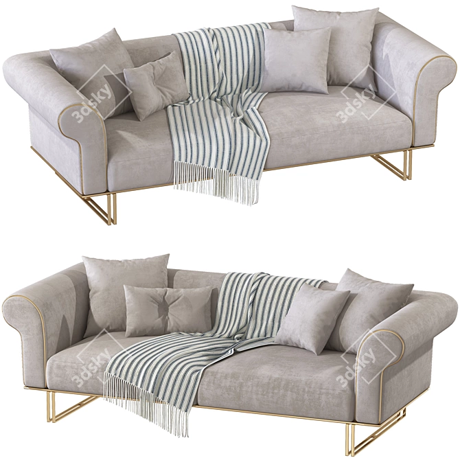 Elegant Gio Living Sofa 3D model image 1