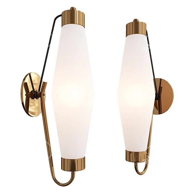 Italian Stilnovo-Inspired Sconces 3D model image 1