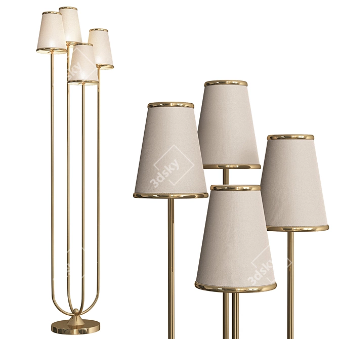 Sleek Modern Floor Lamp 3D model image 1