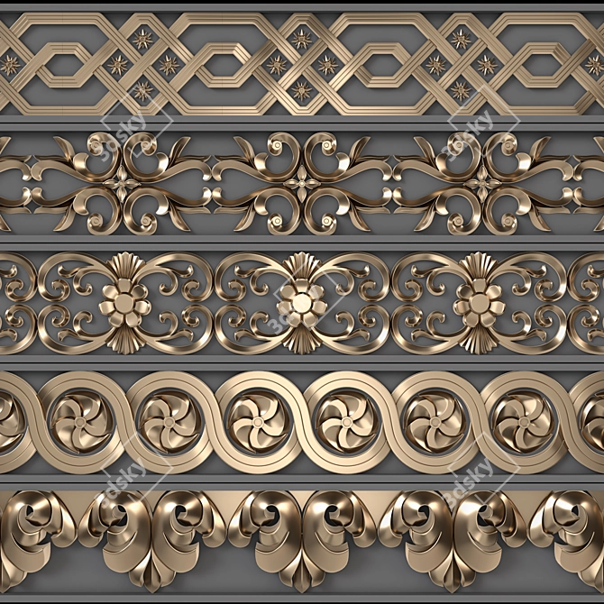 3D Trim Ornaments Pack 3D model image 1