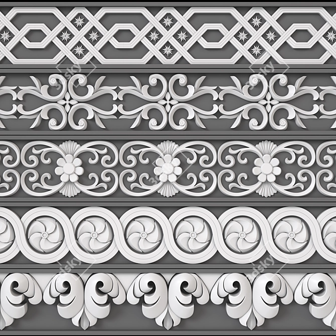 3D Trim Ornaments Pack 3D model image 2