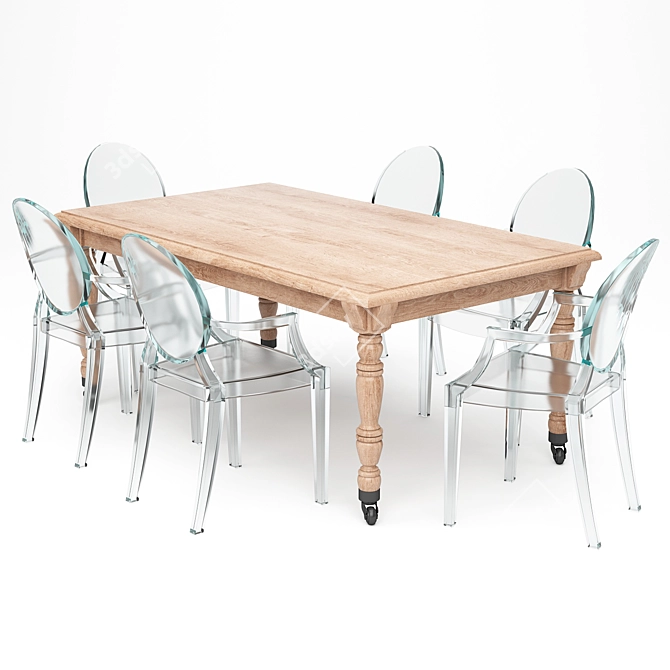 Modern Dining Set 154 3D model image 1