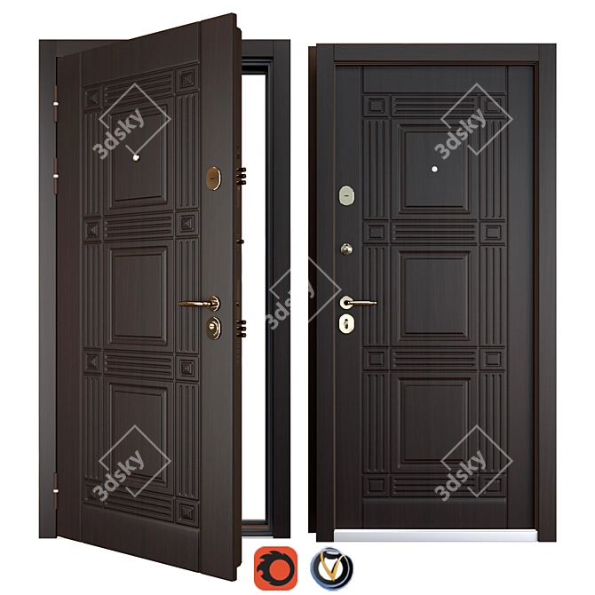 Atlanta Favorit Entrance Metal Door 3D model image 1