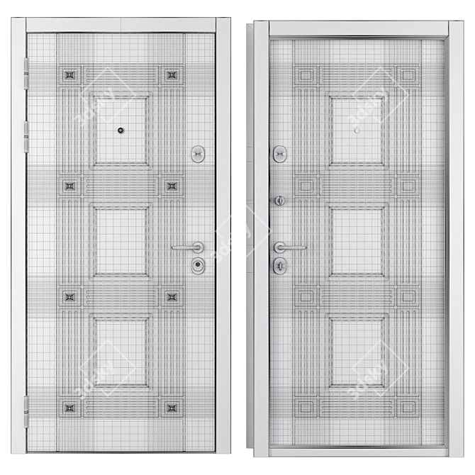 Atlanta Favorit Entrance Metal Door 3D model image 4