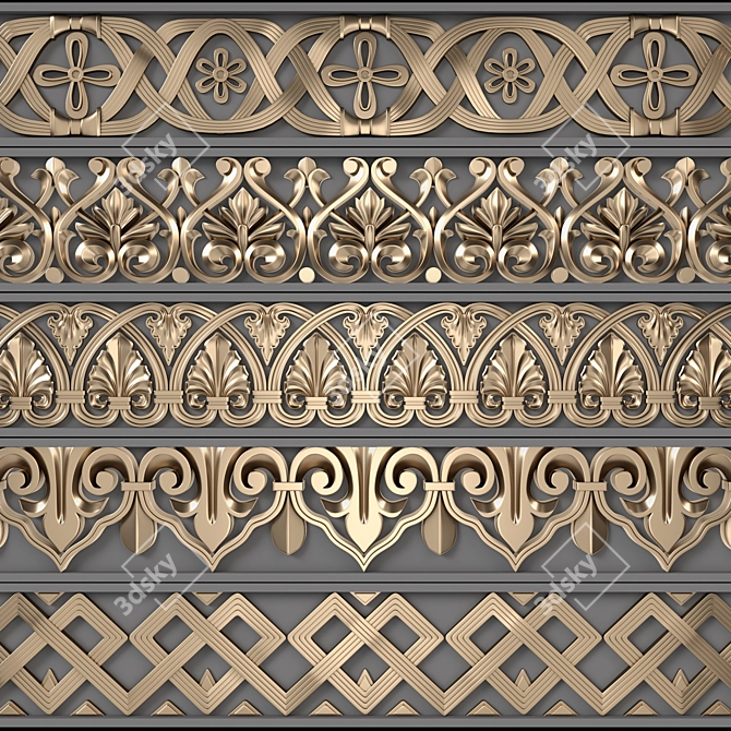 3D Software Trim Ornament Pack 3D model image 1