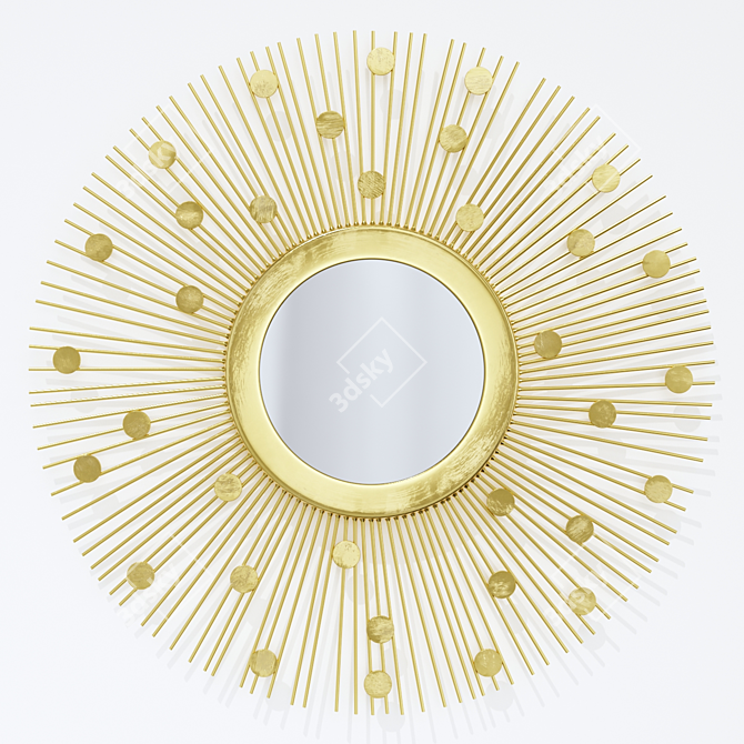 Title: Vintage Sunburst Mirror 3D model image 1