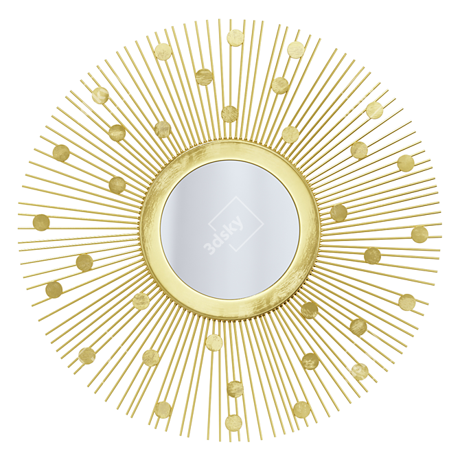 Title: Vintage Sunburst Mirror 3D model image 5