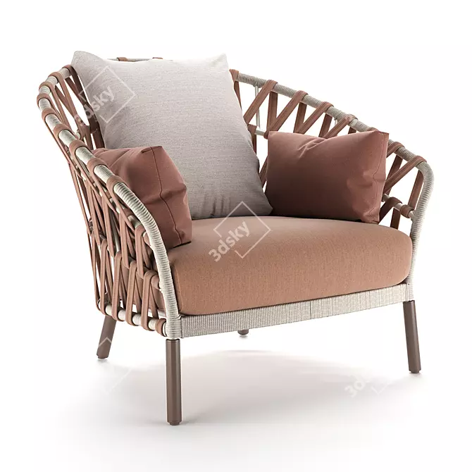 Elegant Emma Outdoor Armchair 3D model image 1