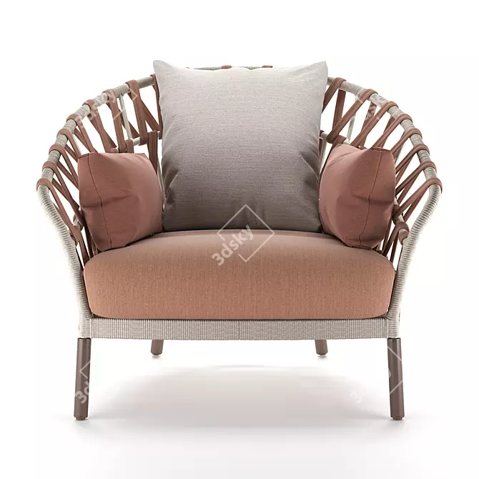 Elegant Emma Outdoor Armchair 3D model image 2