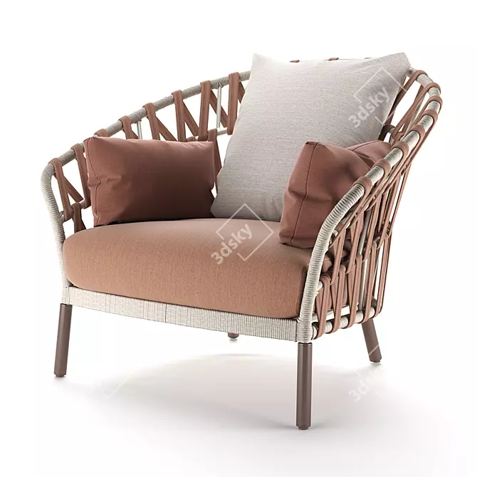 Elegant Emma Outdoor Armchair 3D model image 3