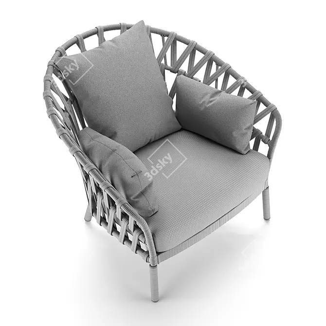 Elegant Emma Outdoor Armchair 3D model image 4