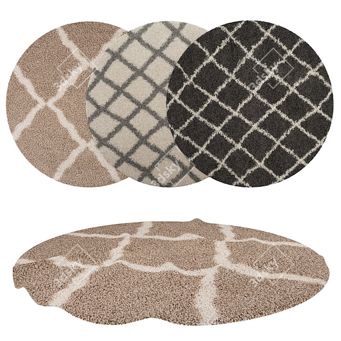 6-Piece Round Rugs Set 3D model image 1