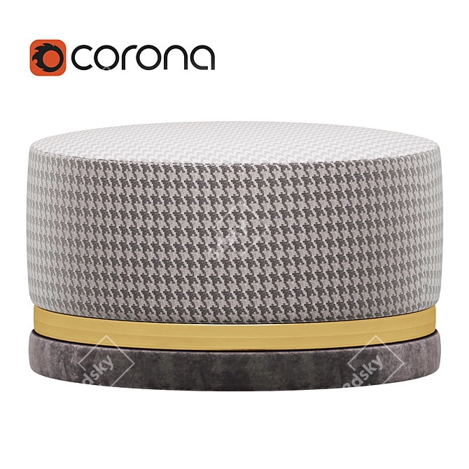 Comfy Cazarina Pouf 3D model image 1