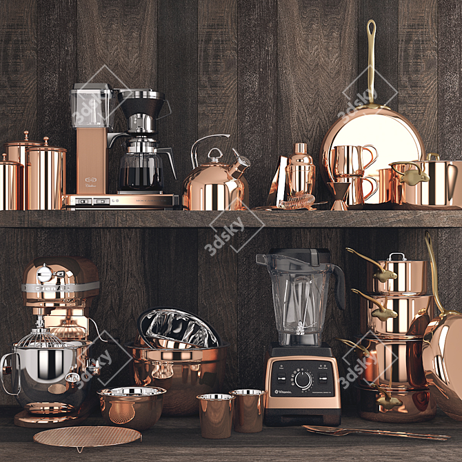 Stylish Baltimore Kitchen Set 3D model image 1