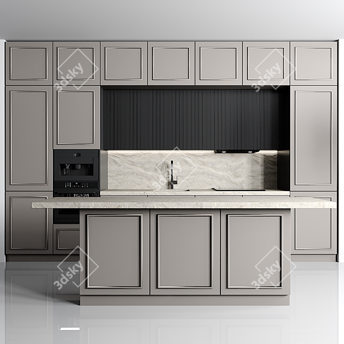 Modern Kitchen Design Set 3D model image 1