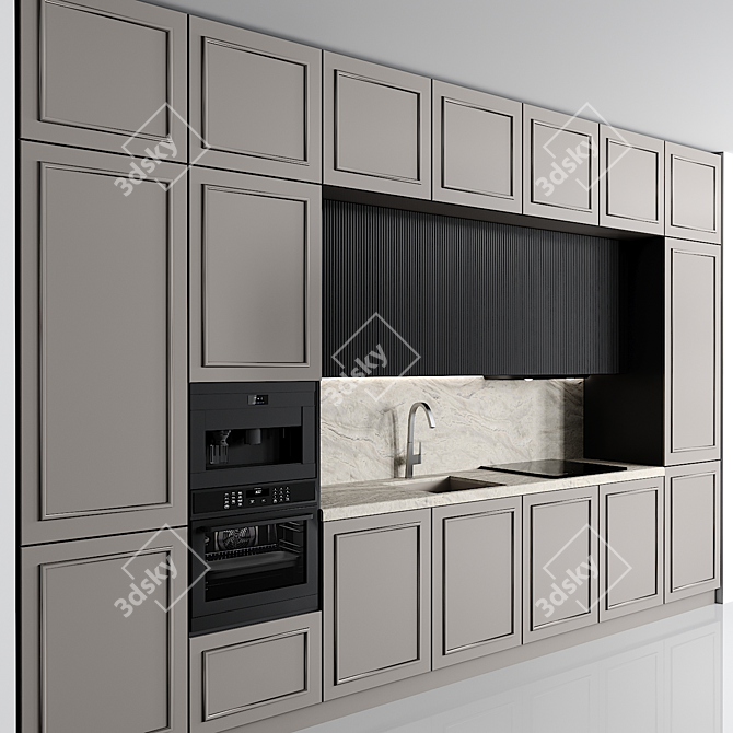 Modern Kitchen Design Set 3D model image 2