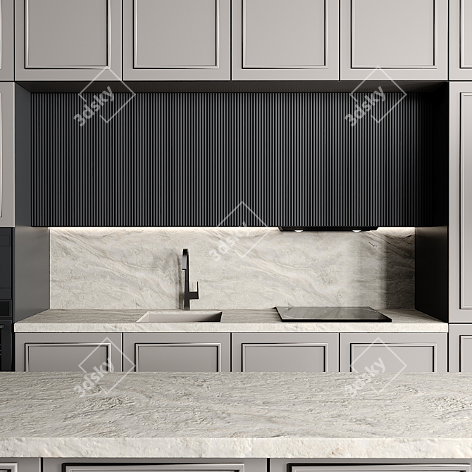 Modern Kitchen Design Set 3D model image 3