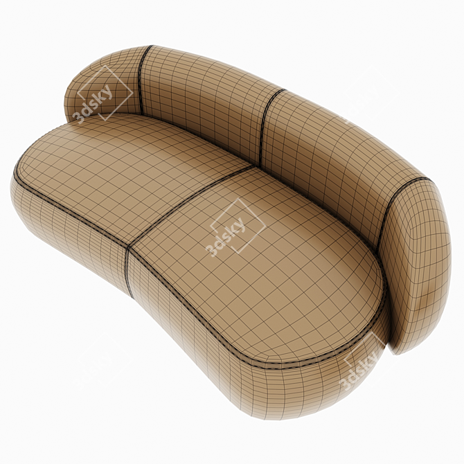 Velvet Balloon Fish 3 Seater Sofa 3D model image 5