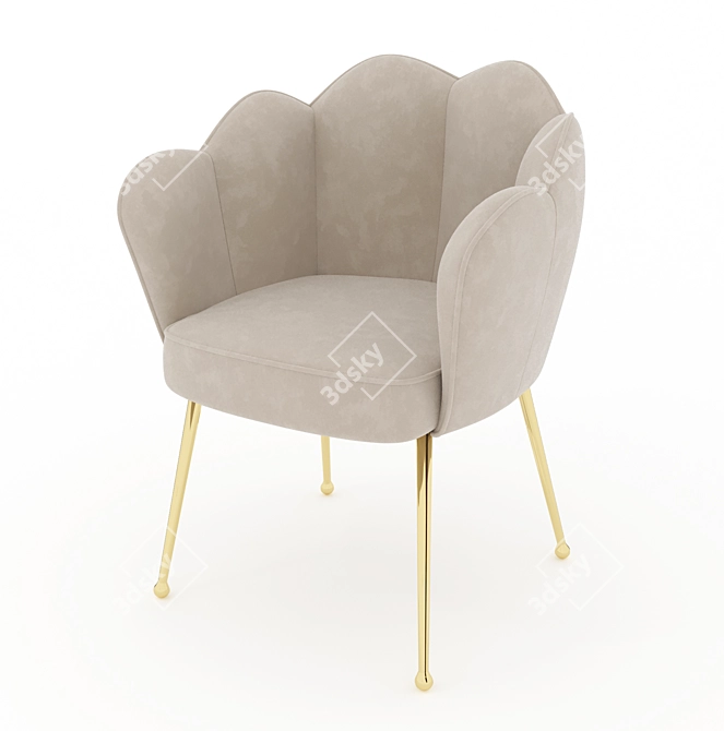 Elegant Velvet Dining Chair 3D model image 1