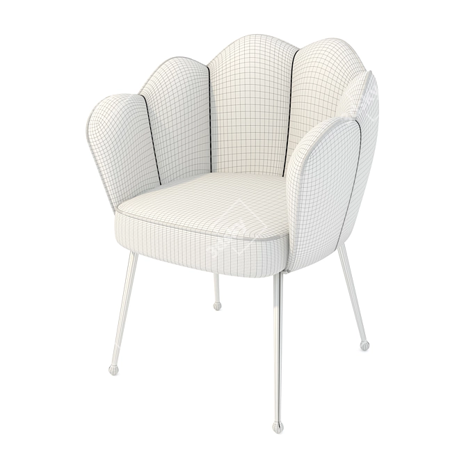 Elegant Velvet Dining Chair 3D model image 3