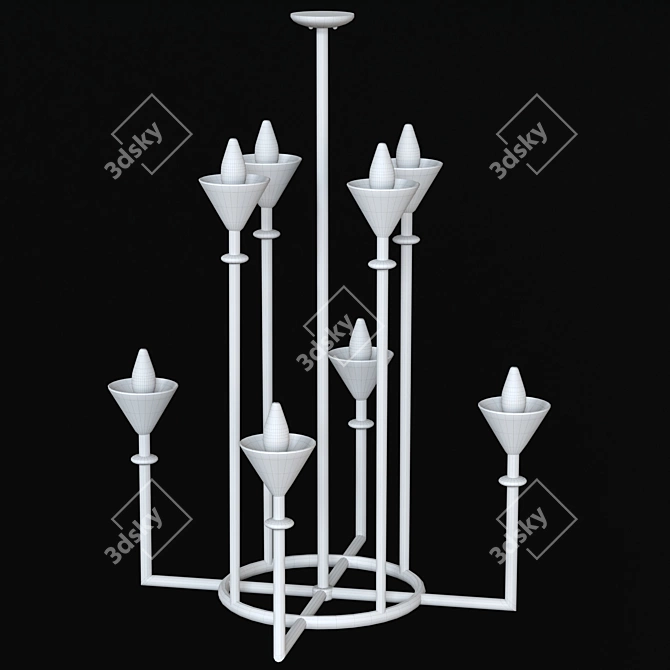 Elegant Vincennes Primo Chandelier 3D model image 2