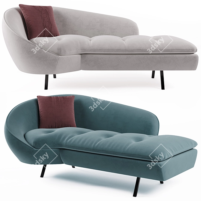 Contemporary Chaise Lounge Sofa 3D model image 1