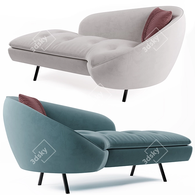 Contemporary Chaise Lounge Sofa 3D model image 3