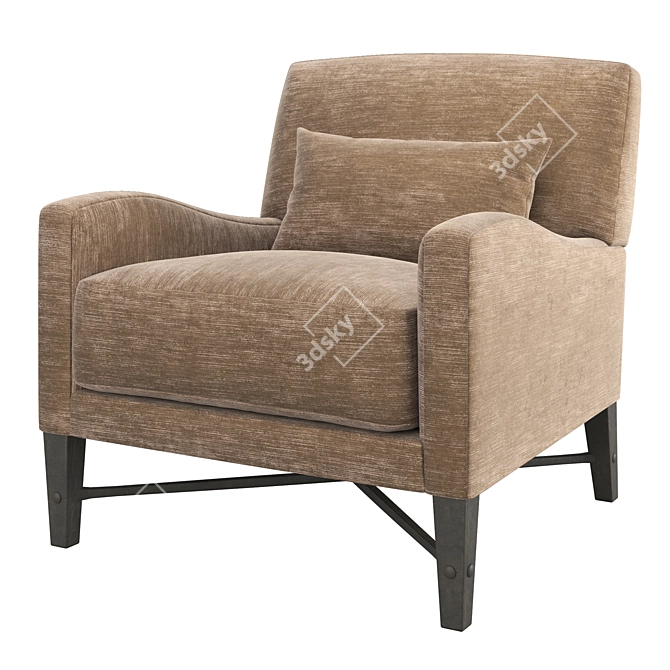 Elegant Dalida Lounge Chair: The Perfect Blend of Style and Comfort 3D model image 3