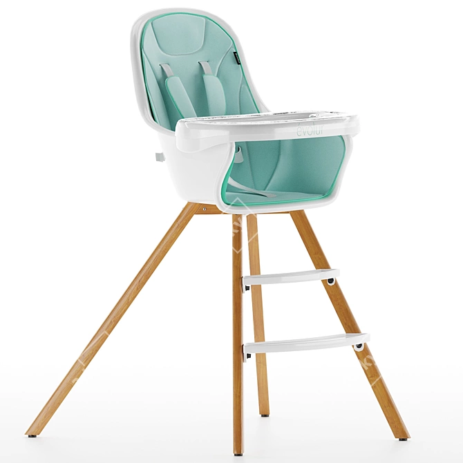 Evolur Zoodle: 3-in-1 High Chair 3D model image 1