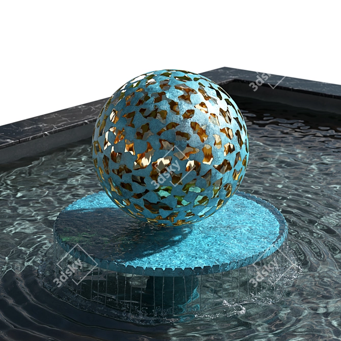 Harber's Water Mantle - Elegant Bronze Fountain 3D model image 2