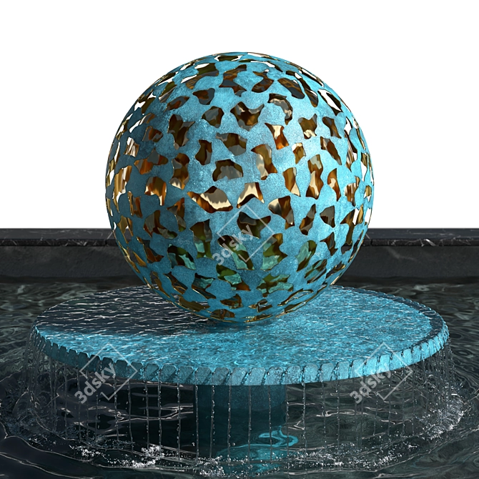 Harber's Water Mantle - Elegant Bronze Fountain 3D model image 4