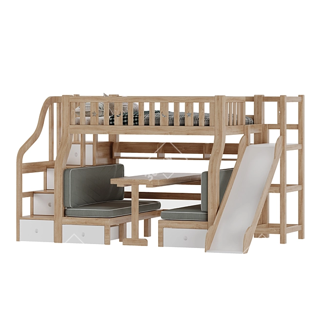 Modular Children's Furniture Set 3D model image 1