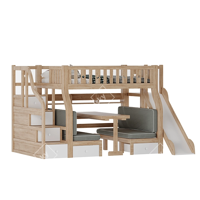 Modular Children's Furniture Set 3D model image 2