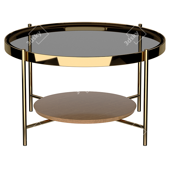 Elegant Gold Coffee Table 3D model image 2