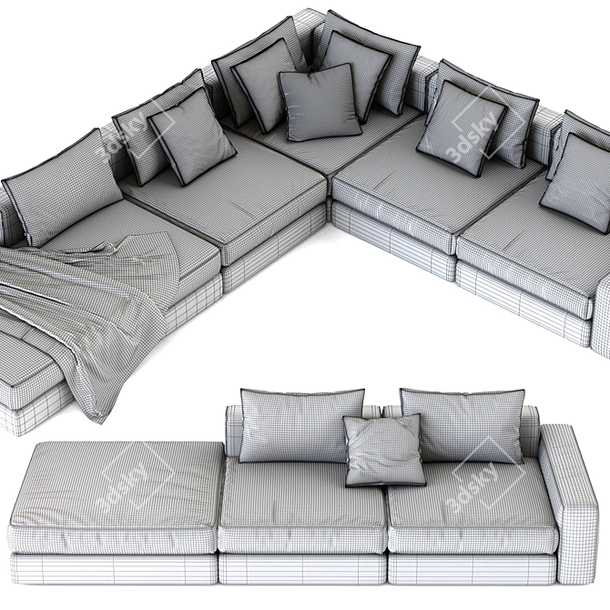 Elegant Poliform Dune Sofa 3D model image 9