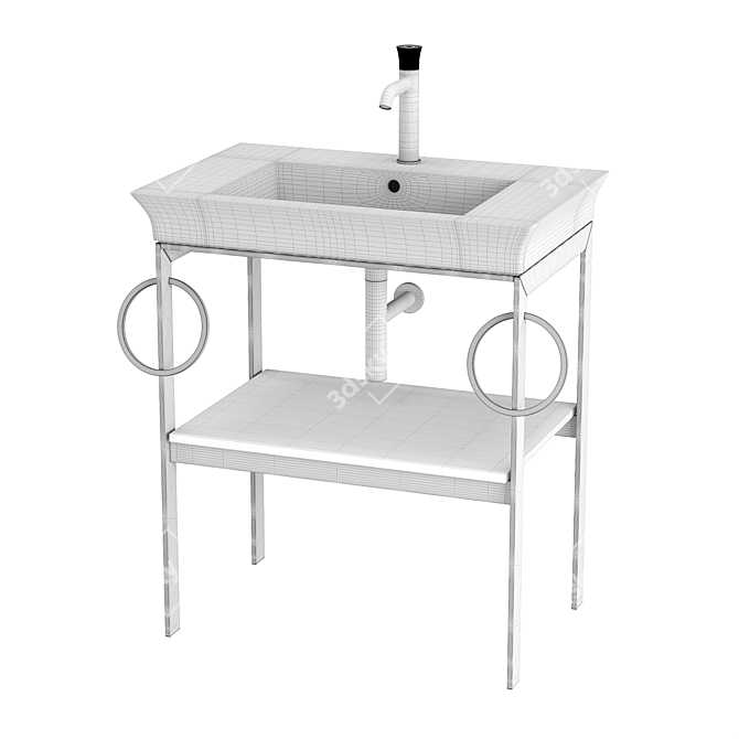 DURAVIT White Tulip Metal Floor Console 3D model image 10