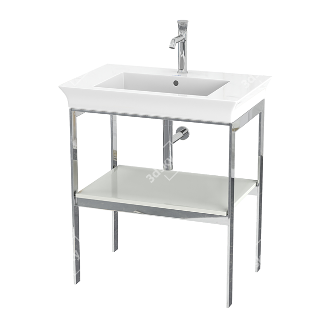 DURAVIT White Tulip Metal Floor Console 3D model image 3