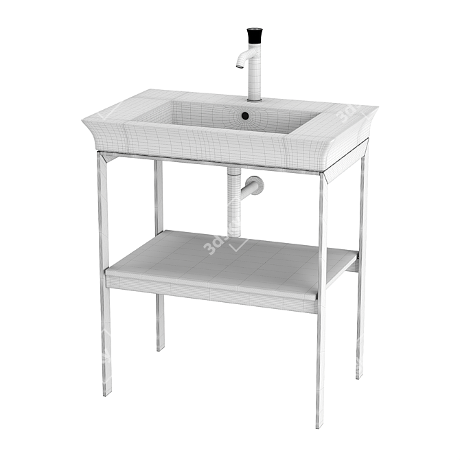 DURAVIT White Tulip Metal Floor Console 3D model image 5